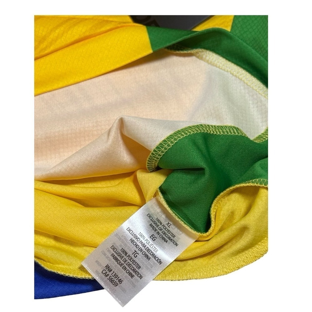 Striker Brazil Soccer Jersey Mens XL Yellow Green Blue Flag Patch New NWT - Picture 5 of 5